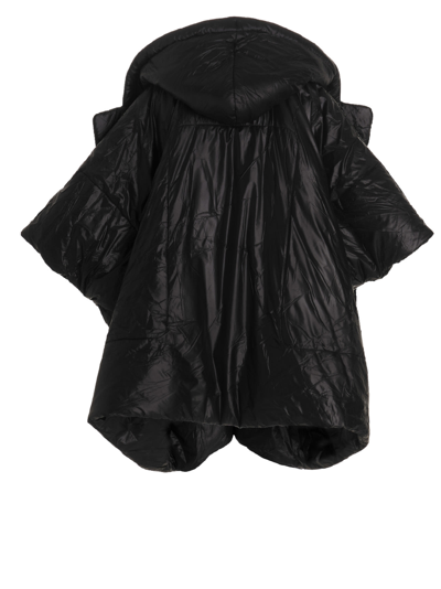 Shop Norma Kamali Hooded Cape In Black