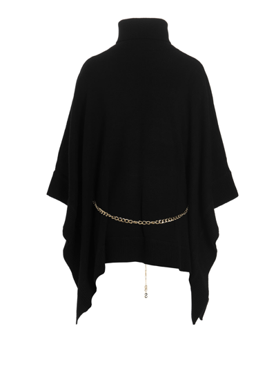 Shop Michael Kors Logo Chain Poncho In Black
