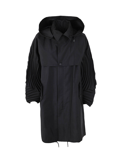 Shop Issey Miyake Pinnate Coat In Black