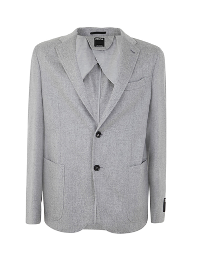 Shop Ermenegildo Zegna Cashmere Shirt Jacket In Grey Melange
