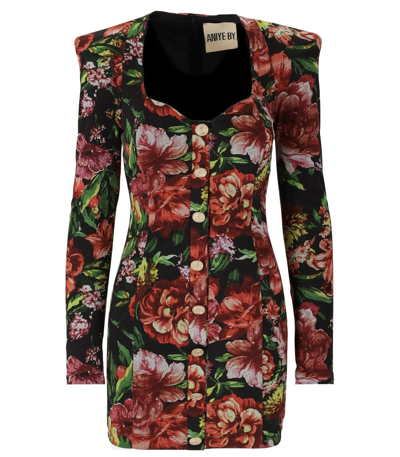 Shop Aniye By Josh Black Flower Dress In Nero