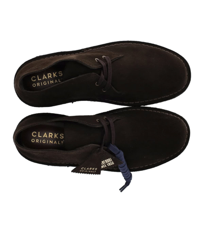 Shop Clarks Dark Brown Suède Desert Boot In Marrone