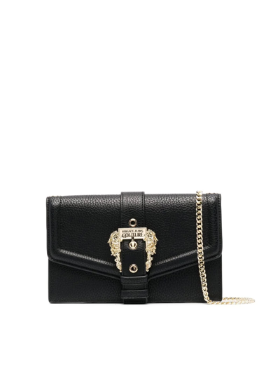 Shop Versace Jeans Couture Range F Couture 01 Sketch 15 Grainy Wallet With Chain In Black