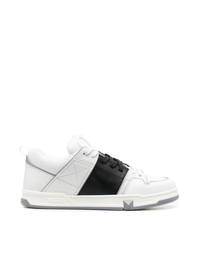 Shop Valentino Sneaker Open Skate In Tv White Black P.grey