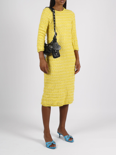 Shop Balenciaga Back To Front Dress In Yellow & Orange