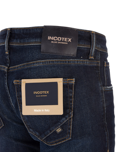 Shop Incotex Man Straight Leg Jeans In Dark Blue Denim In Blu Scuro