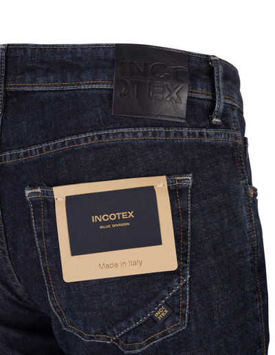 Shop Incotex Man Straight Leg Jeans In Indigo Blue Denim
