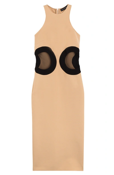 David Koma Dress With Cut Outs In Beige