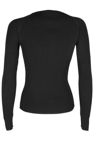 Shop Coperni Twisted Cut Out Knit Top In Black