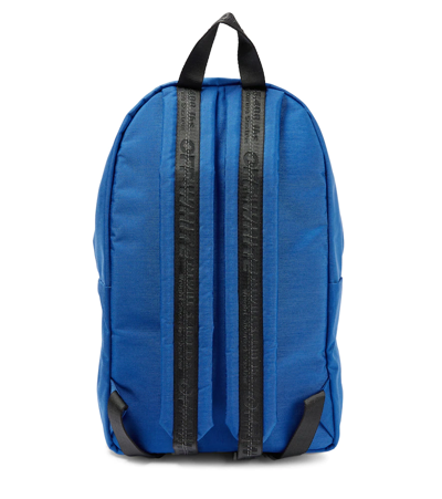 Shop Off-white Logo Kids Backpack In Blue Yellow