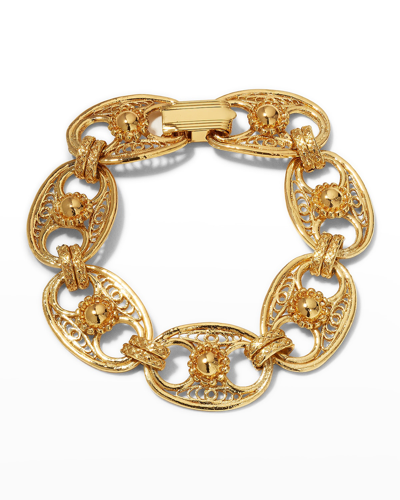Shop Gas Bijoux Carthage Large Link Bracelet In Gold