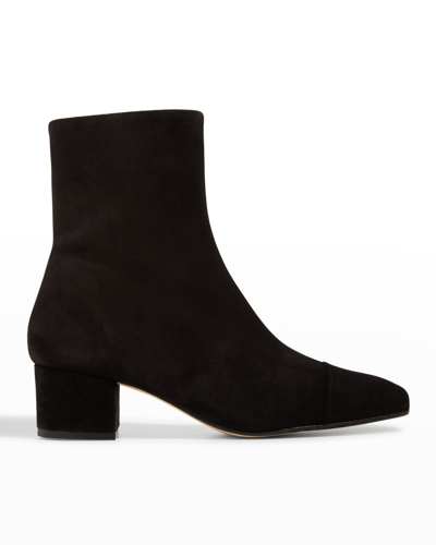 Staud Aimee Suede Ankle Booties In Black | ModeSens