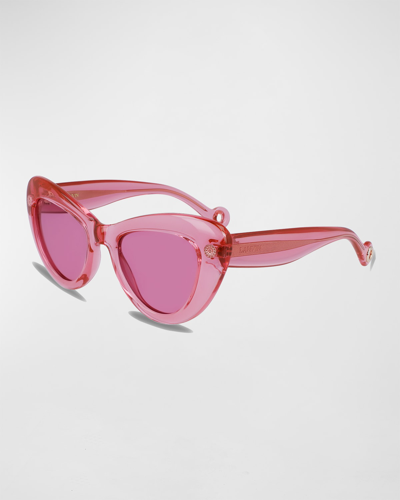 Shop Lanvin Daisy Chunky Plastic Cat-eye Sunglasses In Pink