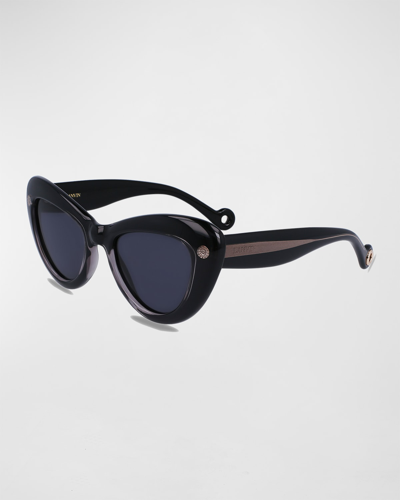 Shop Lanvin Daisy Chunky Plastic Cat-eye Sunglasses In Dark Grey