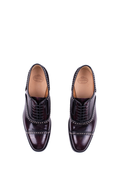 Shop Church's Leather Lace-up In Bordeau