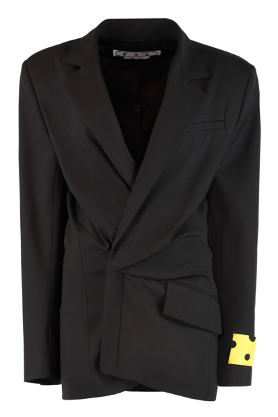Off-white Black Dry Wo Twist Blazer Minidress In Black