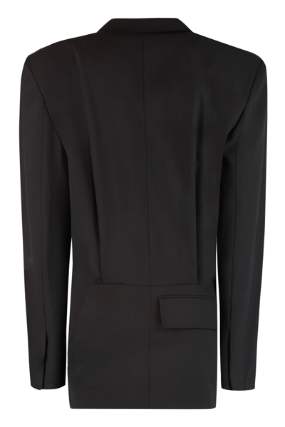 Shop Off-white Asymmetric Blazer Dress In Black