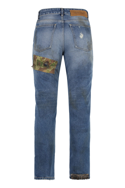 Shop Palm Angels 5-pocket Straight-leg Jeans In Denim