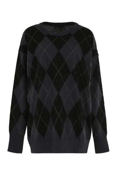 Aspesi Argyle Sweater In Grey