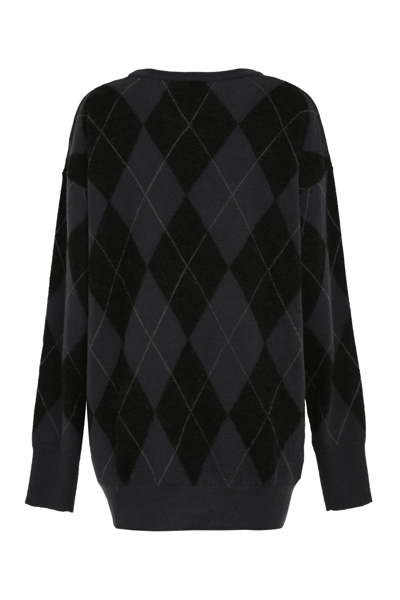 Shop Aspesi Argyle Sweater In Grey