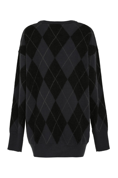 Aspesi Argyle Sweater In Grey