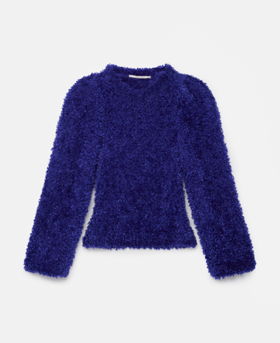 Shop Stella Mccartney Textured Knit Cropped Jumper In Violet