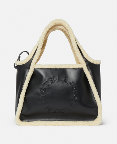 Shop Stella Mccartney Stella Logo Fff And Alter Mat Crossbody Bag In Black