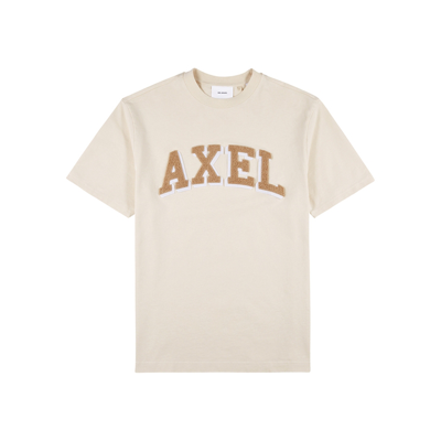 Shop Axel Arigato Arc Cream Logo Cotton T-shirt In Beige