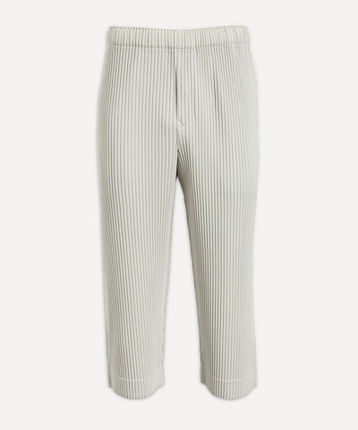 Issey Miyake Mens Core Pleated Straight Leg Trousers In Pearl Grey