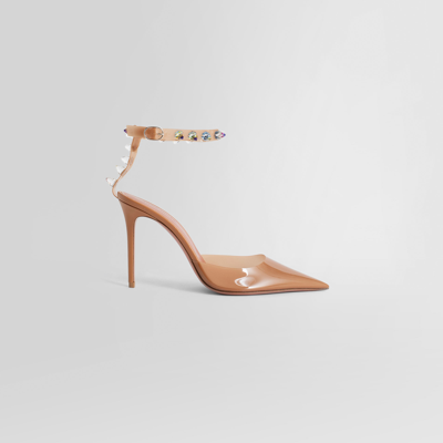 Shop Amina Muaddi Woman Brown Pumps