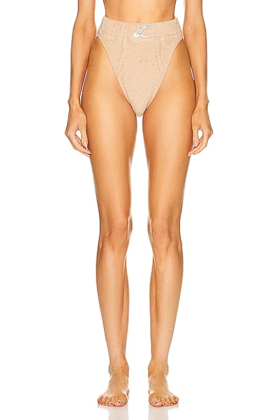 Shop Laquan Smith Terry Cloth Brief In Sand