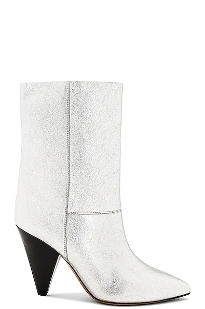Shop Isabel Marant Locky Boot In Silver