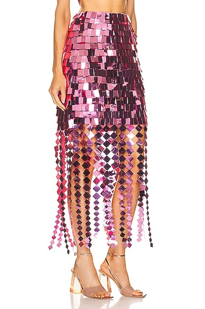 Shop Jonathan Simkhai Lucee Embroidered Sequin Midi Skirt In Punch