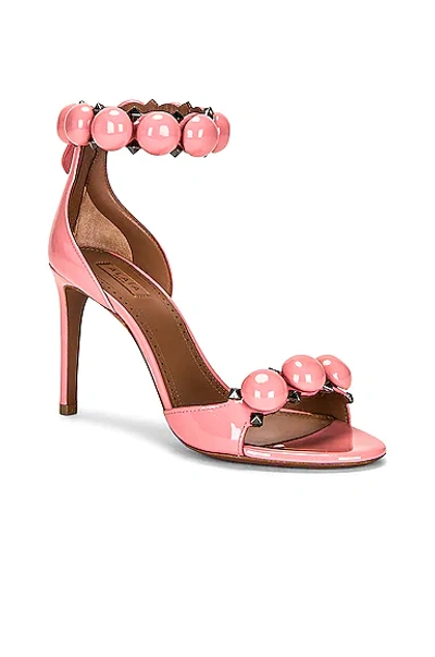 Shop Alaïa La Bombe 90 Sandal In Rose Fraise