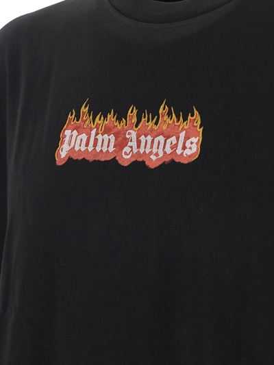 Shop Palm Angels Burning Logo Classic T-shirt In Black