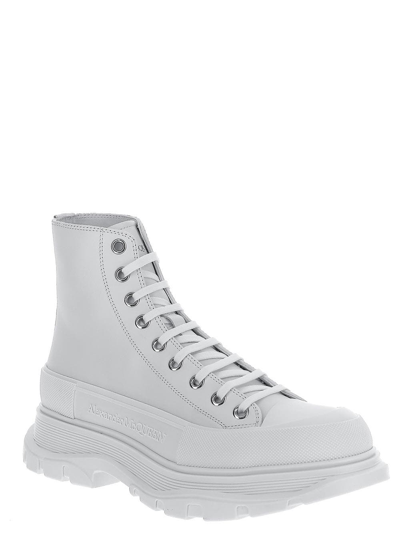 Shop Alexander Mcqueen Boxer Ankle Boots In White