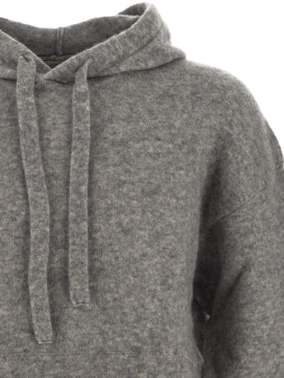 Shop Laneus Knit Hoodie In Grey