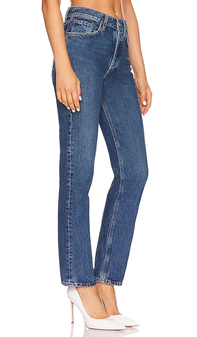 Agolde High-waisted Straight-leg Jeans In Blue