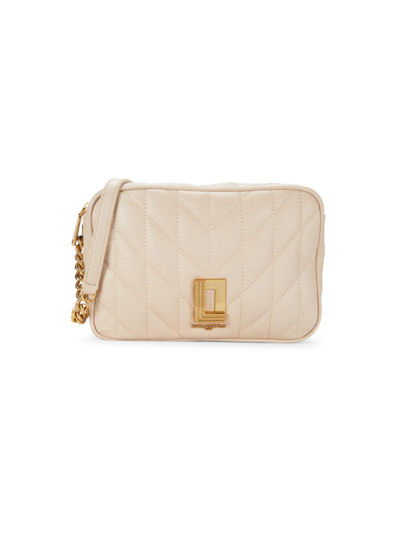 Shop Karl Lagerfeld Women's Lafayette Quilted Leather Crossbody Bag In Shell