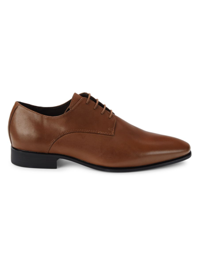 Shop Geox Men's High Life Leather Derbys In Brown