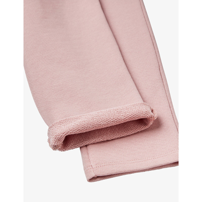 Shop Benetton Boys Pale Pink Kids Logo-embroidered Organic-cotton Jogging Bottoms 1-6 Years