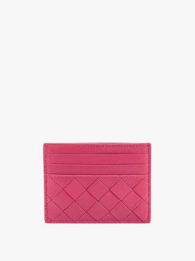 Shop Bottega Veneta Card Holder In Pink