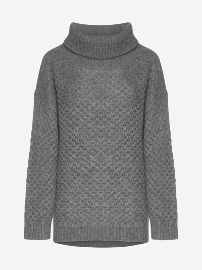 Shop Malo Mesh Alpaca, Silk And Wool Sweater