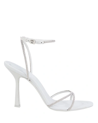 Shop Alexander Wang Dahlia Crystal-embellished Sandals In White