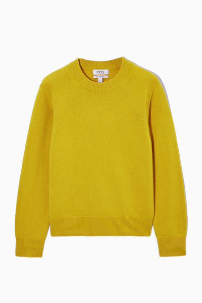 Shop Cos Pure Cashmere Sweater In Yellow