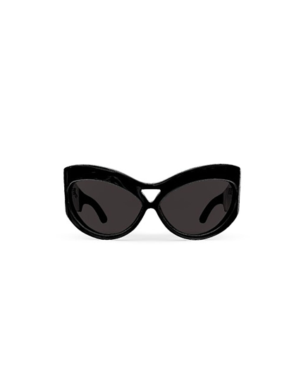 Shop Saint Laurent Women's Black Metal Sunglasses
