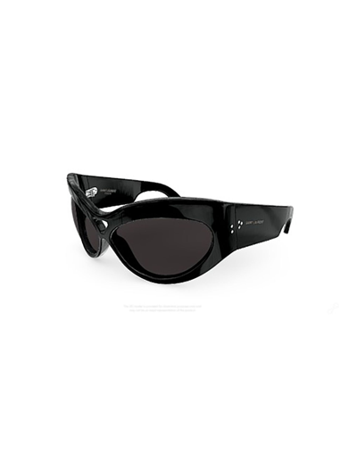 Shop Saint Laurent Women's Black Metal Sunglasses