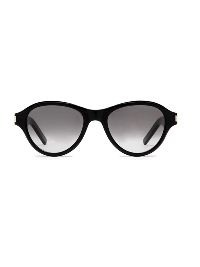 Shop Saint Laurent Women's Black Metal Sunglasses