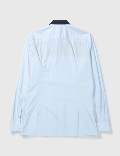 Raf Simons Slim Fit Contrast Stripe Shirt In Blue