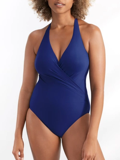 Shop Miraclesuit Rock Solid Wrapsody One-piece In Azul